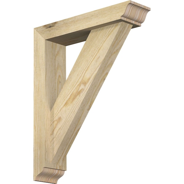Ekena Millwork Traditional Traditional Rough Sawn Bracket w/ Offset Brace, Douglas Fir, 4"W x 16"D x 20"H BKT0402X16X20TRA01RDF - main